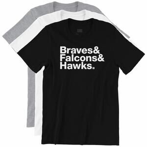 Atlanta Sports Fan T-Shirt - Wrdmrk - Braves  Falcons  Hawks Ampersand List